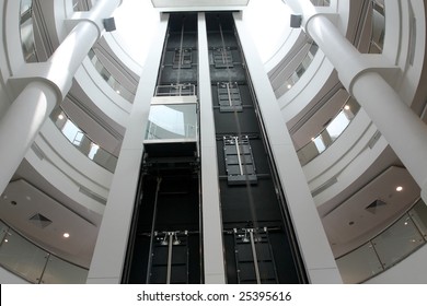 An elevator in a building