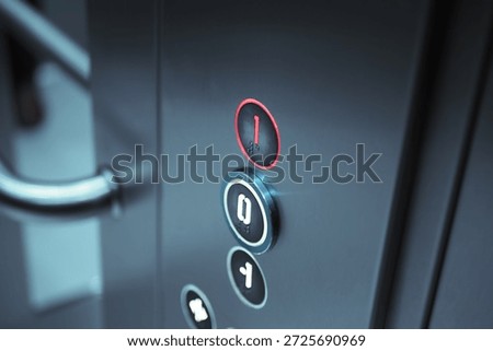 Elevator button panel with floor options and lights