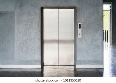 Elevator With Closed Door