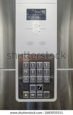 Elevator Control Panel With Braille Buttons And Floor Numbers For Accessibility And Visually Impaired People. Tactile Digit Icons, Lift Interior