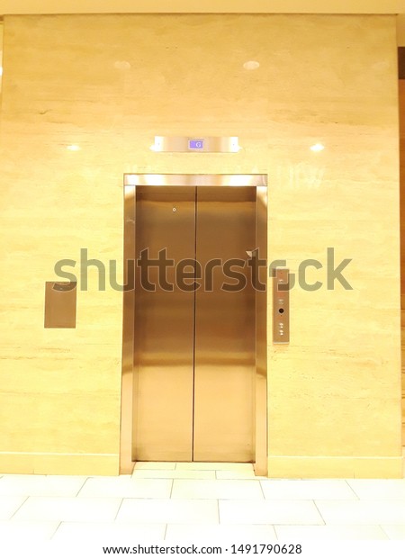 Elevator Door Well Lighted Taken On Stock Photo Edit Now 1491790628