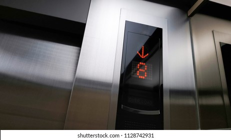 The elevator is down to the 8th floor