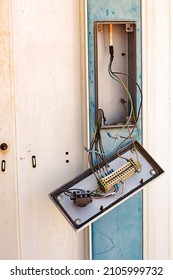 Elevator Floor Call Box Turned Out To Repair The Elevator System.