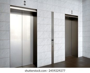 elevator in high rise office building
