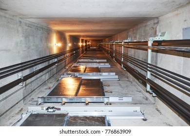 elevator in lift shaft