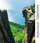 Elevator rock formations at the top of the sleeping giant in Sleeping Giant Provincial Park, Northern Ontario