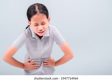 Eleven Years Old Girl Feel Suffer At Her Stomach, Child With Stomach Ache