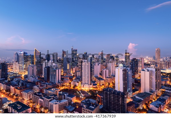 Eleveted Night View Makati Business District Stock Photo (Edit Now ...