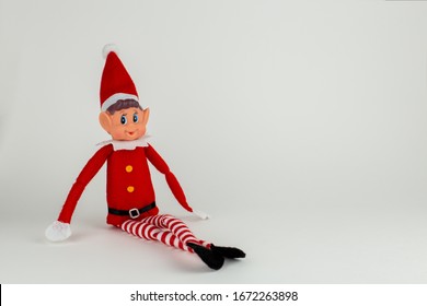 Elf toy on a white background.