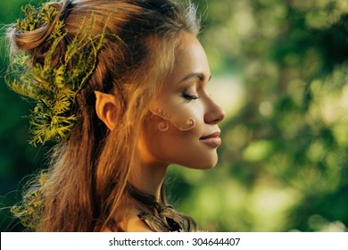 Elf Woman In A Magical Forest