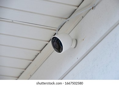 Elgin, IL - 03/02/2020: A Nest Cam Has Just Been Installed By A Home Owner Wanting More Security.