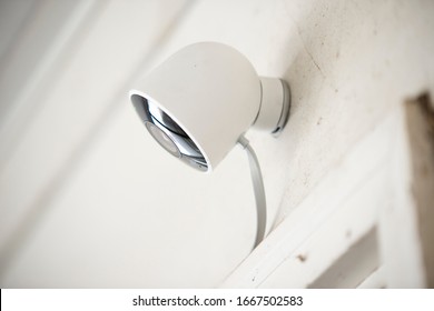 Elgin, IL - 03/02/2020: A Nest Cam Has Just Been Installed By A Home Owner Wanting More Security.