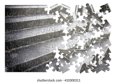 Eliminating Or Overcoming Architectural Barriers - Concept Image In Puzzle Shape