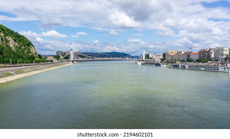 Elisabeth Bridge- Newest Bridge Of Budapest, Hungary, Connecting Buda And Pest Across The River Danube