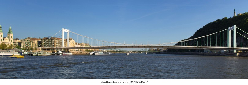elisabeth bridge over the danub river in budapest hungary