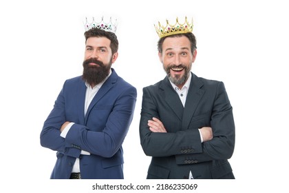 Elite Community. Royal Benefits Club. Men Wear Crowns. Businessmen Successful People. Feeling As King. Self Esteem. Elite Society. Elite Services. VIP Concept. Rich And Powerful People. Bearded Men