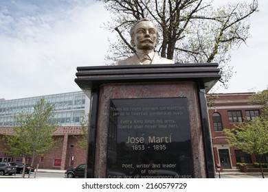 Elizabeth, New Jersey, USA - May 8, 2022: Bust Of Cuban Revolutionary And Poet José Martí At Scott Park