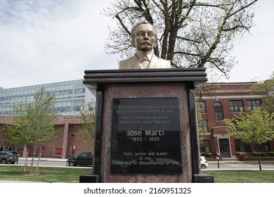 Elizabeth, New Jersey, USA - May 8, 2022: Bust Of Cuban Revolutionary And Poet José Martí At Scott Park