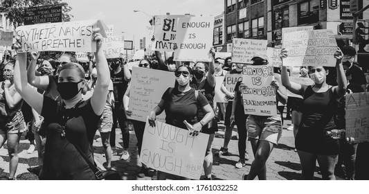 Elizabeth, NJ -June 6, 2020-Black Lives Matter Movement Peacefully Protesting Injustice Of George Floyd