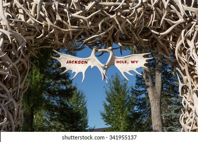 Elk Antler Arches in Jackson Town Square, Wyoming 