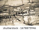 Elkhart. Indiana. USA on a map