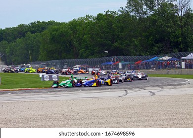 Elkhart Lake, Wisconsin- June 23, 2019: 88 Colton Herta, USA, Harding Racing, NTT Indycar Race At Road America.