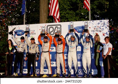 Elkhart Lake Wisconsin, USA - August 18, 2012: Road America Road Race Showcase, ALMS, multi-class sports car and GT motor race. American Le Mans Series Four-hour, timed period. P2 Champions 