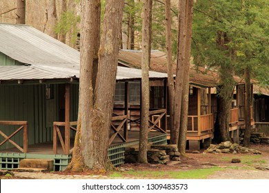 ELKMONT, TN - APRIL 9: The Elkmont Historic District In Great Smokey Mountains National Park Is Notable For Several Rustic Cabins Preserved By The National Park Service April 9, 2018 In Elkmont, TN