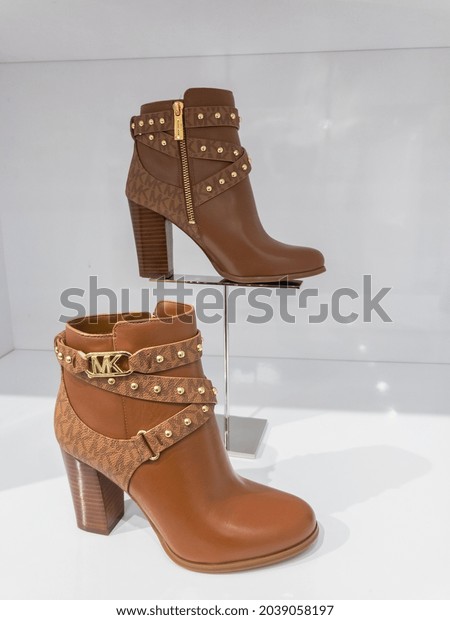 kincaid leather and studded logo ankle boot