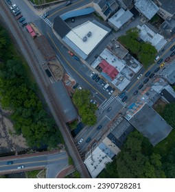 Ellicott City Mainstreet Aerial Intersection
