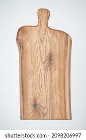 Elm Wood Charcuterie Board On A White Background