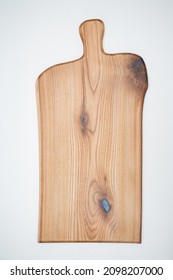 Elm Wood Charcuterie Board On A White Background