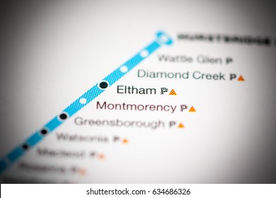 Eltham Station. Melbourne Metro Map.