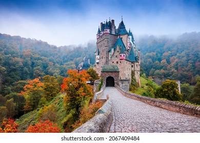 Eltz Castle or Burg Eltz. Medieval castle on the hills above the Moselle River. Rhineland-Palatinate Germany. - Shutterstock ID 2067409484