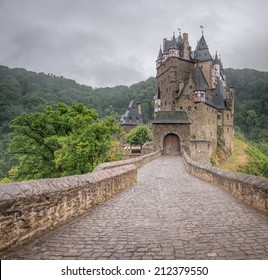 Eltz Castle is a medieval castle nestled in the hills above the Moselle River between Koblenz and Trier, Germany