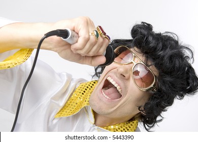 Elvis Impersonator In Studio