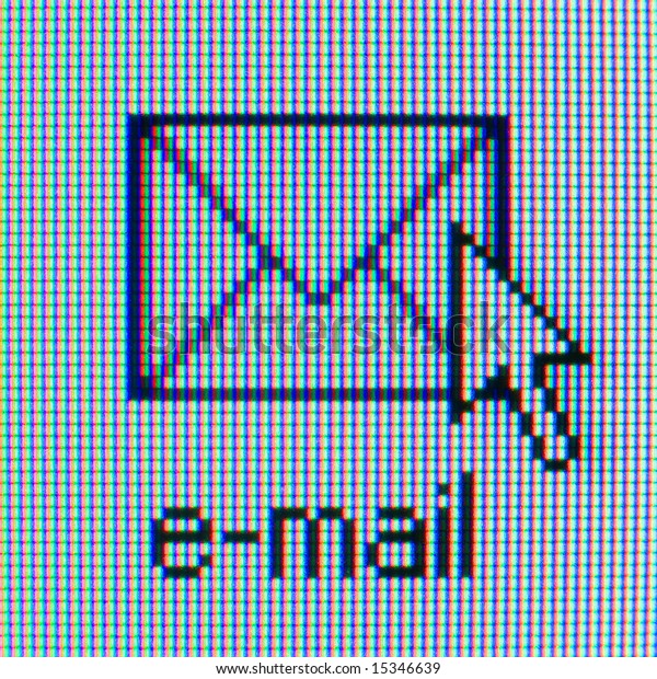 Email Check Icon On Computer Screen Stock Photo (Edit Now ...