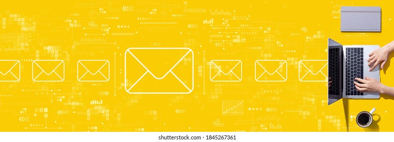 Email Concept With Person Using A Laptop Computer