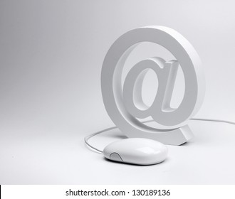 E-mail concept, email symbol and computer mouse