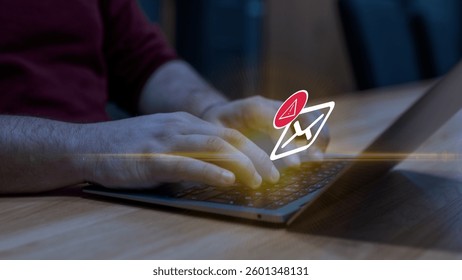 Email Delivery Failure and Error Notification on Laptop