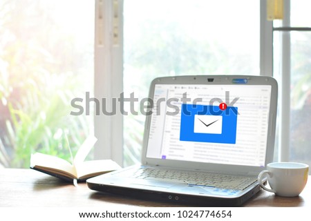 email inbox for concept communication and technology 