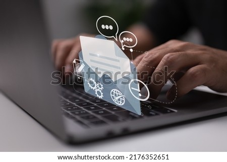 E-mail, mail service, incoming sms, envelope, Social network, chat, spam.