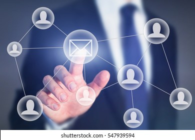 email marketing or business communication concept on touch screen - Shutterstock ID 547939594