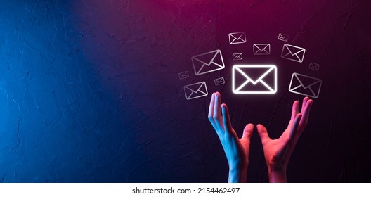 Email marketing and newsletter concept.Contact us by newsletter email and protect your personal information from spam mail concept.Scheme of direct sales in business. List of clients for mailing - Shutterstock ID 2154462497