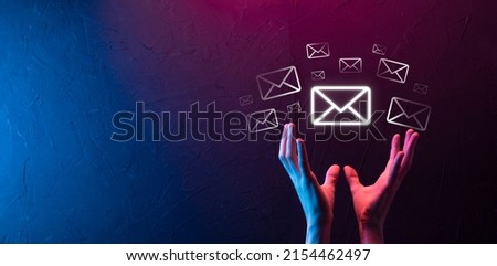 Email marketing and newsletter concept.Contact us by newsletter email and protect your personal information from spam mail concept.Scheme of direct sales in business. List of clients for mailing