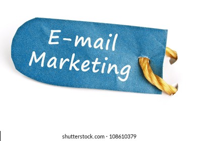 Email Marketing Word On Isolated Label