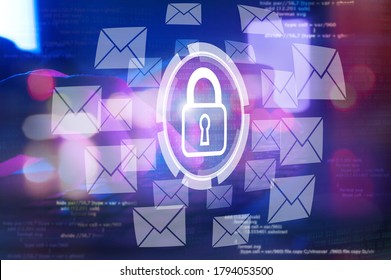email security and encryption, cyber security internet and networking concept, anti spam