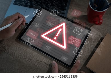 Email security warning notification cybersecurity mail Spam virus on message alert - Powered by Shutterstock - Get 15% off with code: PIKWIZARD15