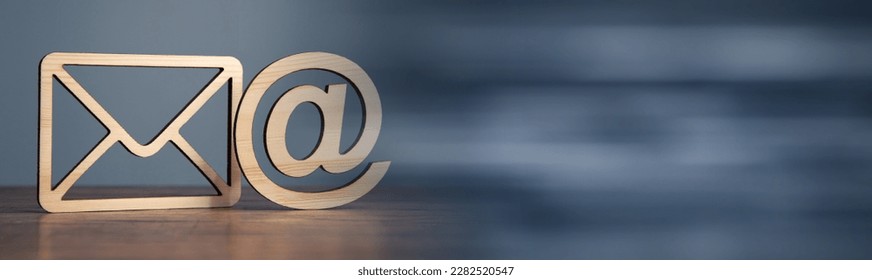 Email symbol at commercial and envelope. internet correspondence. - Shutterstock ID 2282520547