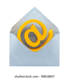 E-mail symbol and envelope with clipping path